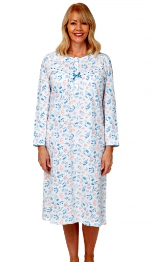 Long sleeve cotton sales nightgown plus size